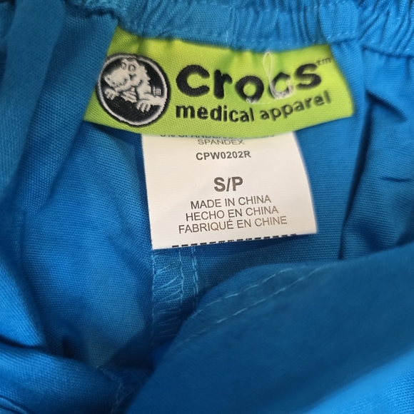 Womens Crocs Medical Apparel Cargo Scrubs Pants Sz Small Petite Turquoise Blue - Picture 3 of 9